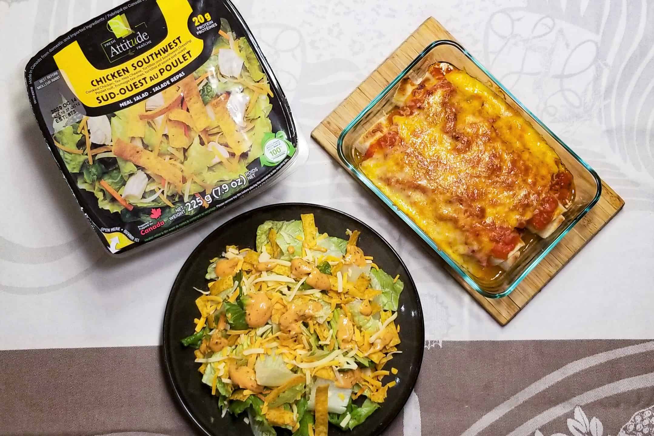 Super-easy Chicken Enchiladas and South-west salad