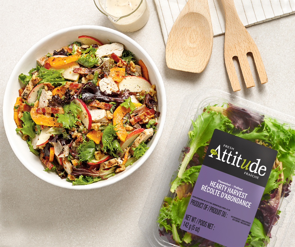 fresh salad Bowl with wooden fork